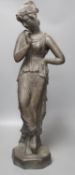 After the antique, bronze female figure, 63cm