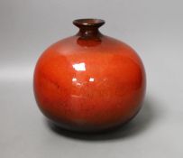 A Japanese sang de boeuf vase, 17cm