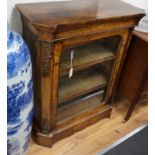 A Victorian marquetry inlaid gilt metal mounted walnut pier cabinet, width 88cm depth 40cm height