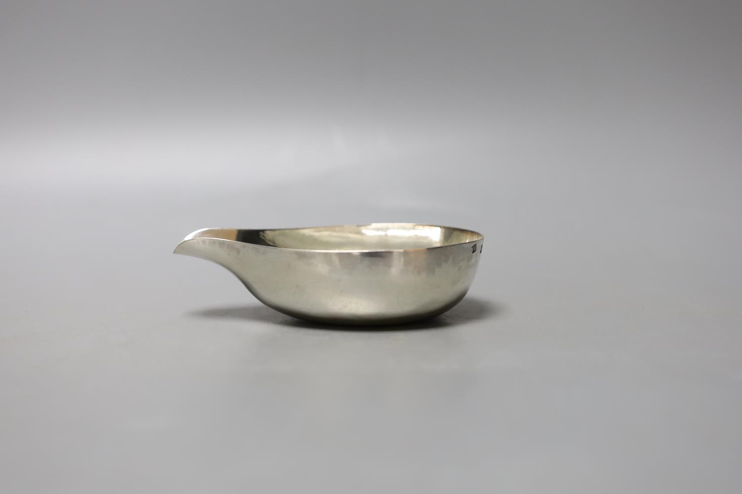 A late George II silver pap boat, Robin Albin Cox?, London, 1757, length 11.1cm, 43 grams. - Image 2 of 4