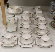 A Shelley Red Daisy pattern tea set 11497