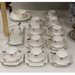 A Shelley Red Daisy pattern tea set 11497