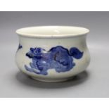 A Chinese blue and white ‘lion-dog’ censer, 10cm tall