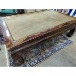 A Chinese caned elm rectangular coffee table, width 149cm depth 99cm height 46cm