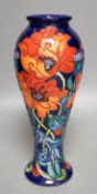 A Moorcroft 'poppy argenteuil’ vase, by Rachel Bishop, limited edition 20/35, 2020, boxed,28cms