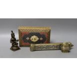 An Indo Persian group, scribes box, deity and cigarette box