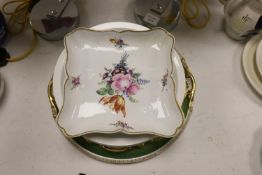 Two Sevres Louis Philippe service monogrammed dishes, dated 1842, 30.5cm a Meissen Deutsche Blumen