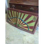 An early 20th century painted wood fairground panel, width 146cm, height 71cm