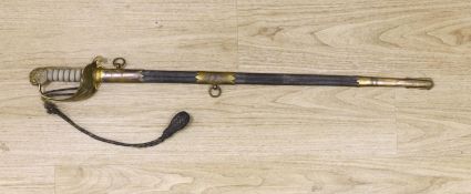 A 20th century Naval Officer' sword, Fraser & Davis scabbard