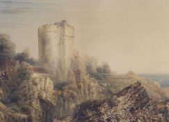 Peter de Wint OWS (1784-1849), watercolour, Lympne Castle, Romney Marsh, Ryman & Co label verso,