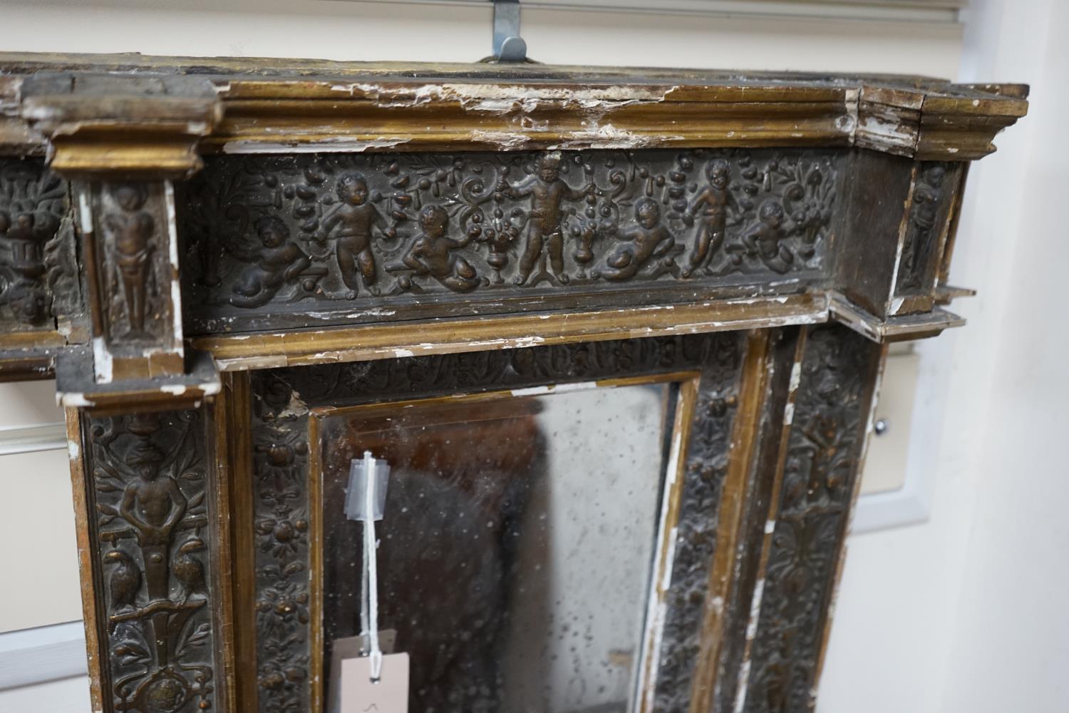 A 19th century Italian giltwood and gesso wall mirror, width 51cm height 57cm - Image 2 of 3