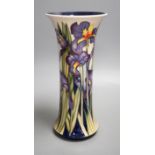 A Moorcroft 'iris shadows' vase by Kerry Godwin, limited edition 99, 2011,25.5 cms high.