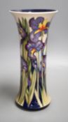 A Moorcroft 'iris shadows' vase by Kerry Godwin, limited edition 99, 2011,25.5 cms high.