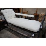 A late Victorian mahogany chaise longue, length 180cm depth 64cm height 80cm