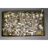 Ninety three small items of mainly late 18th/early 19th silver flatware, various patterns, dates and