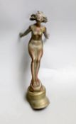 1920's bronze figural car mascot, 22cm total length