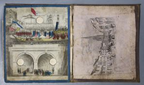 A folded paperwork panorama, Thames Tunnel, c.1843