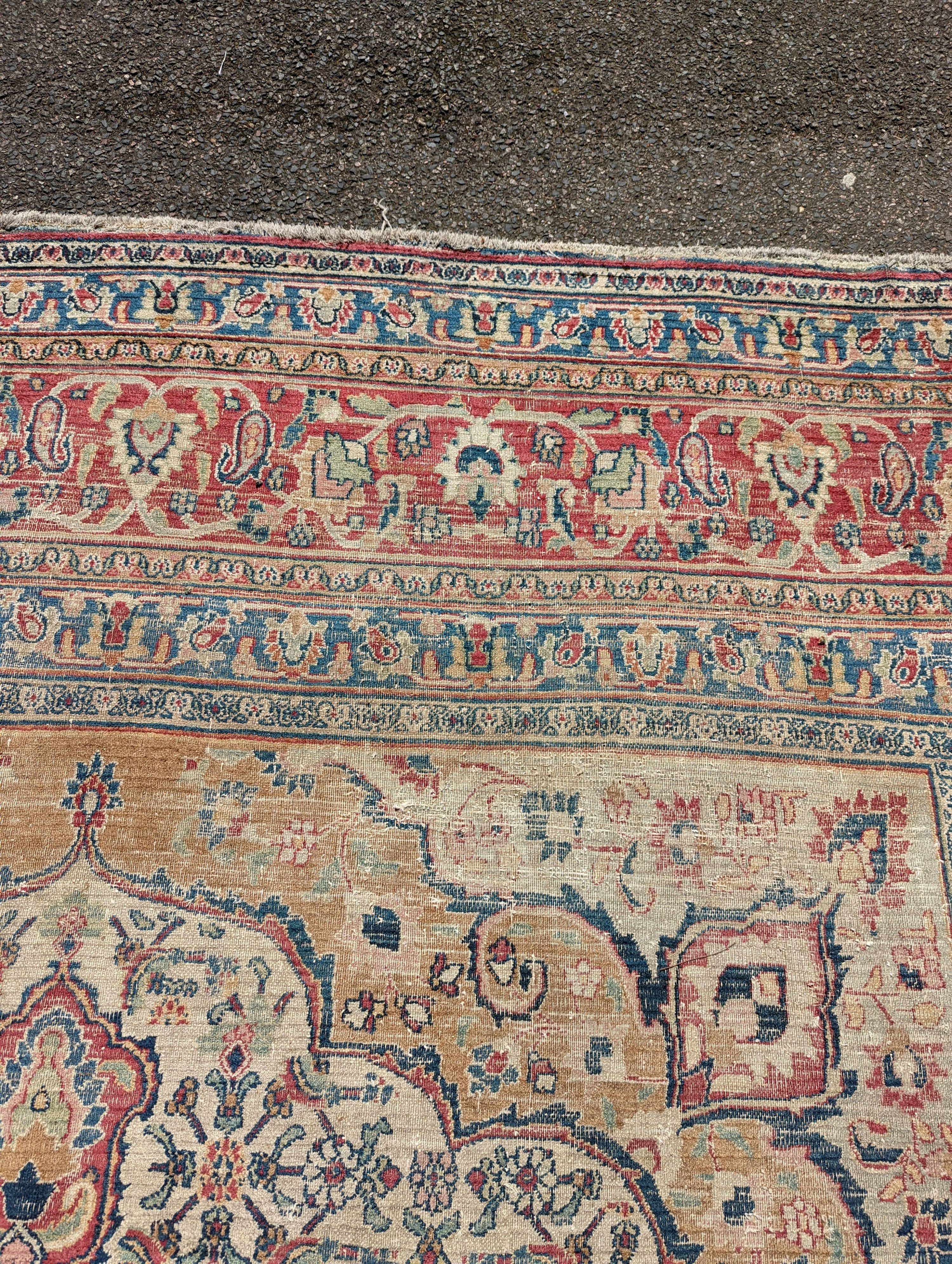 An Isfahan ivory ground carpet, 432 x 330cm - Image 15 of 19