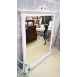 A Victorian later painted overmantel mirror, width 119cm, height 150cm