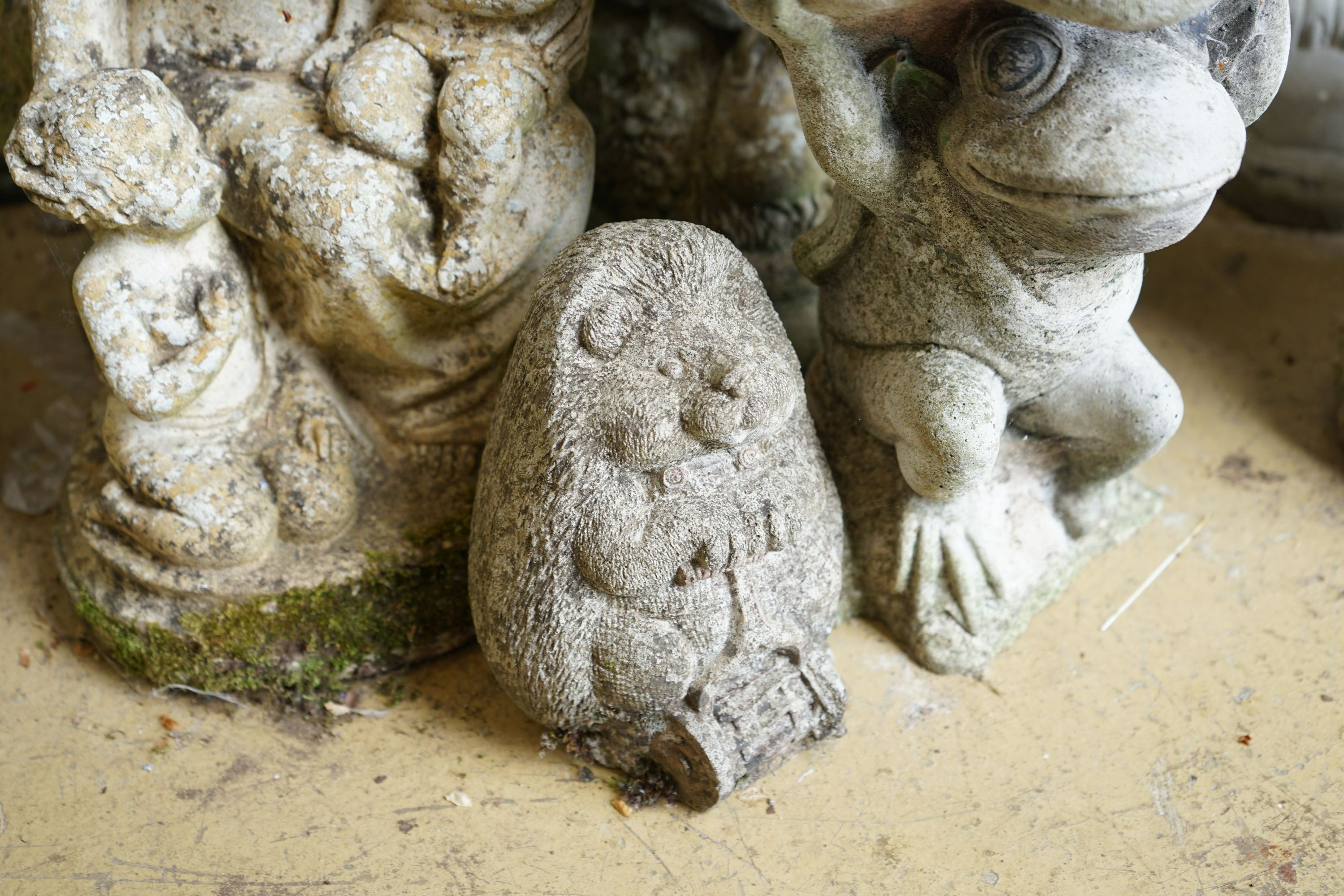 Five reconstituted stone garden ornaments, largest height 55cm - Image 2 of 5