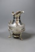 A George III silver hot water/coffee pot, on stand, with burner, George Smith II, London, 1813,