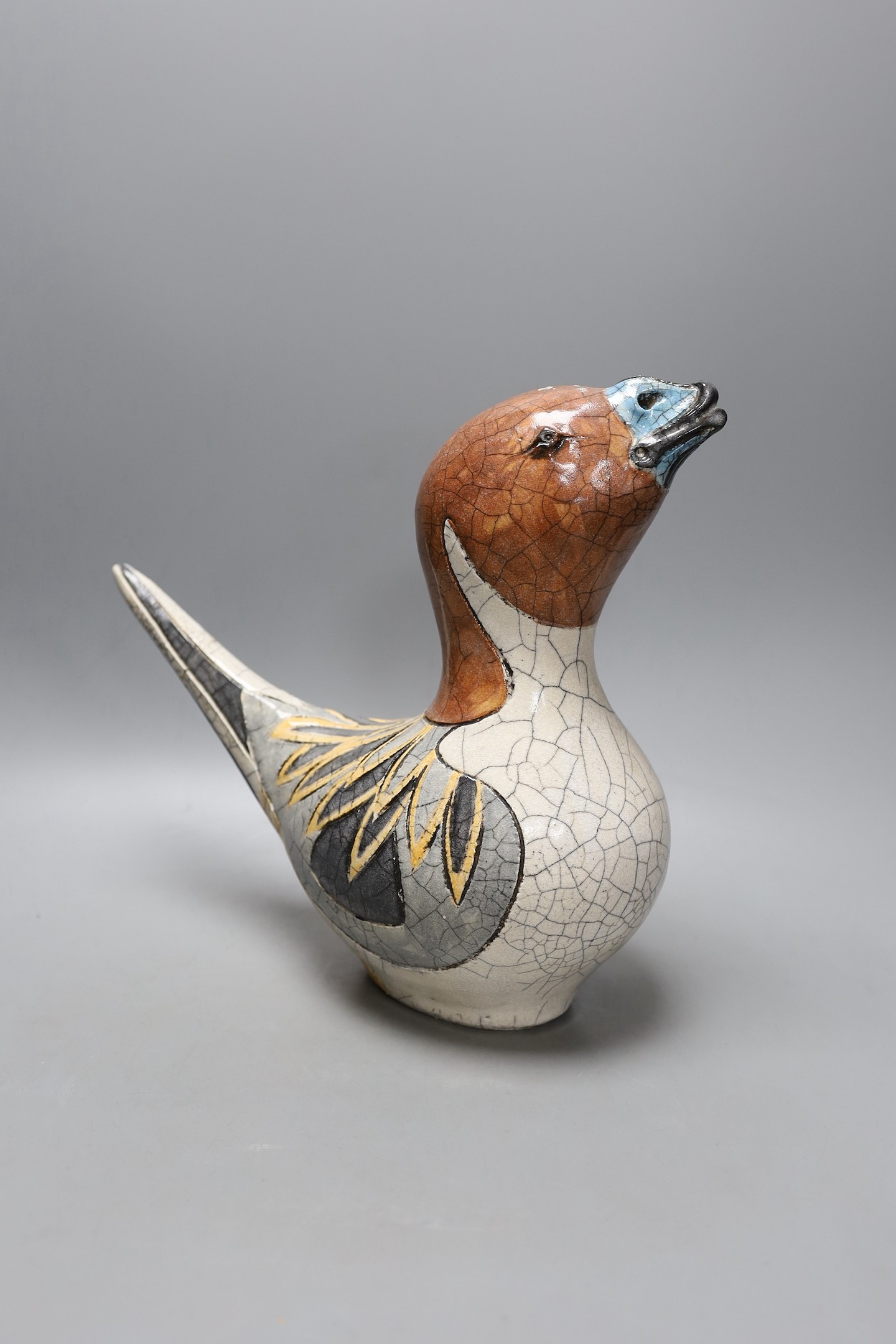 Jennie Hale, a studio pottery duck, 29cm