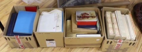 Four boxes of World stamps in albums plus loose, Great Britain decimal issues mint, booklets,
