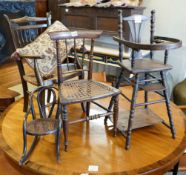 Four assorted Victorian and later miniature childs' and doll's chairs