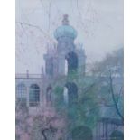 Gerald Mynott (1957-), mixed media, 'Zwinger Palace, Dresden', signed and dated 1985, 57 x 44cm