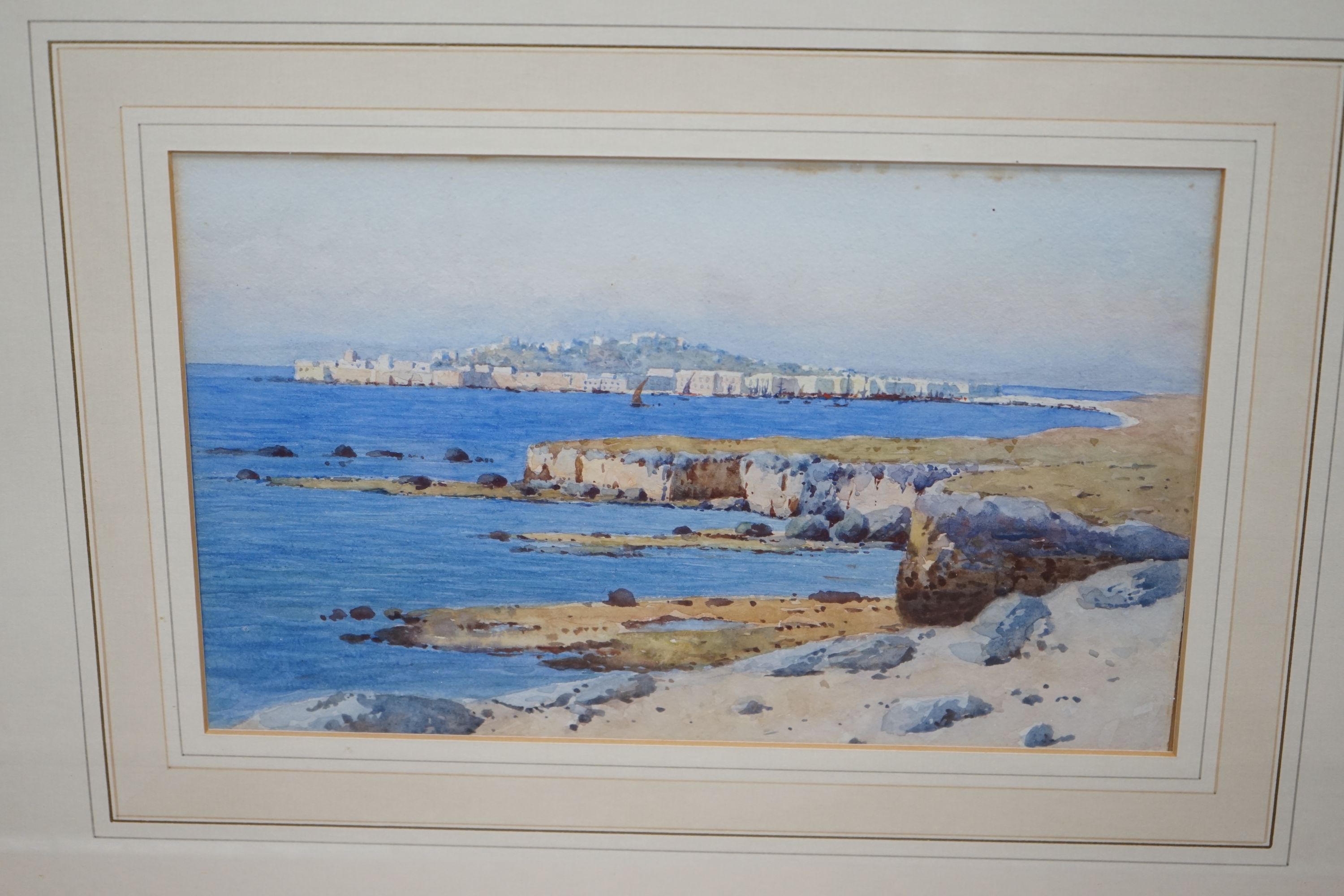 Charles Saunders, watercolour, 'Creek', label verso, 15 x 34cm and another watercolour of a - Image 3 of 3