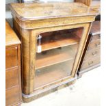 A Victorian inlaid gilt metal mounted figured walnut pier cabinet, width 84cm, depth 35cm, height