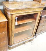 A Victorian inlaid gilt metal mounted figured walnut pier cabinet, width 84cm, depth 35cm, height