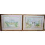 Bernice Martin, pair of watercolours, Kew Series I and 2, signed and dated '90, 44 x 65cm