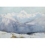 Gertrude Crompton (1874-1959), watercolour, Alpine landscape, signed, 24 x 34cm