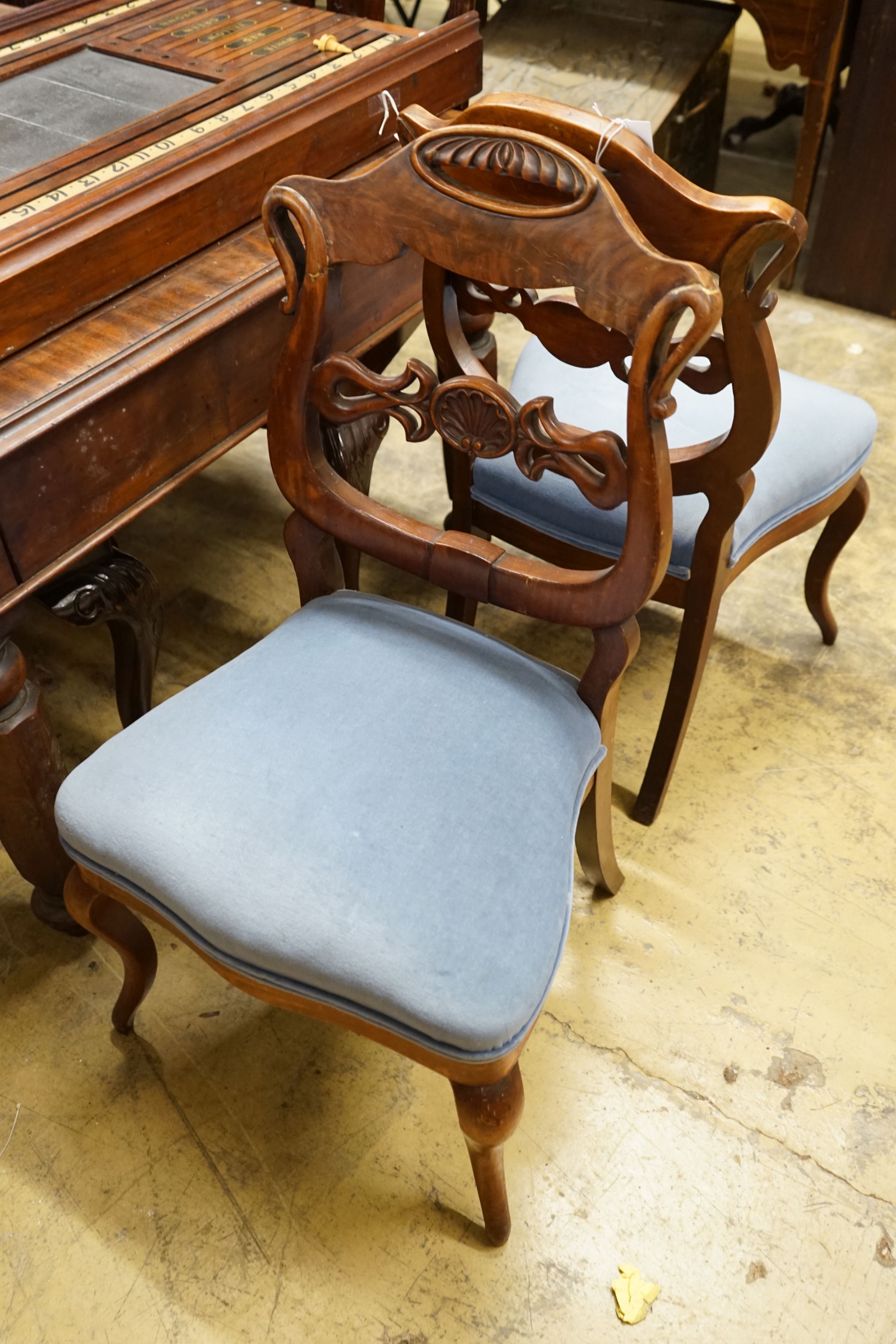 A pair of 19th century Continental mahogany salon chairs - Image 2 of 2