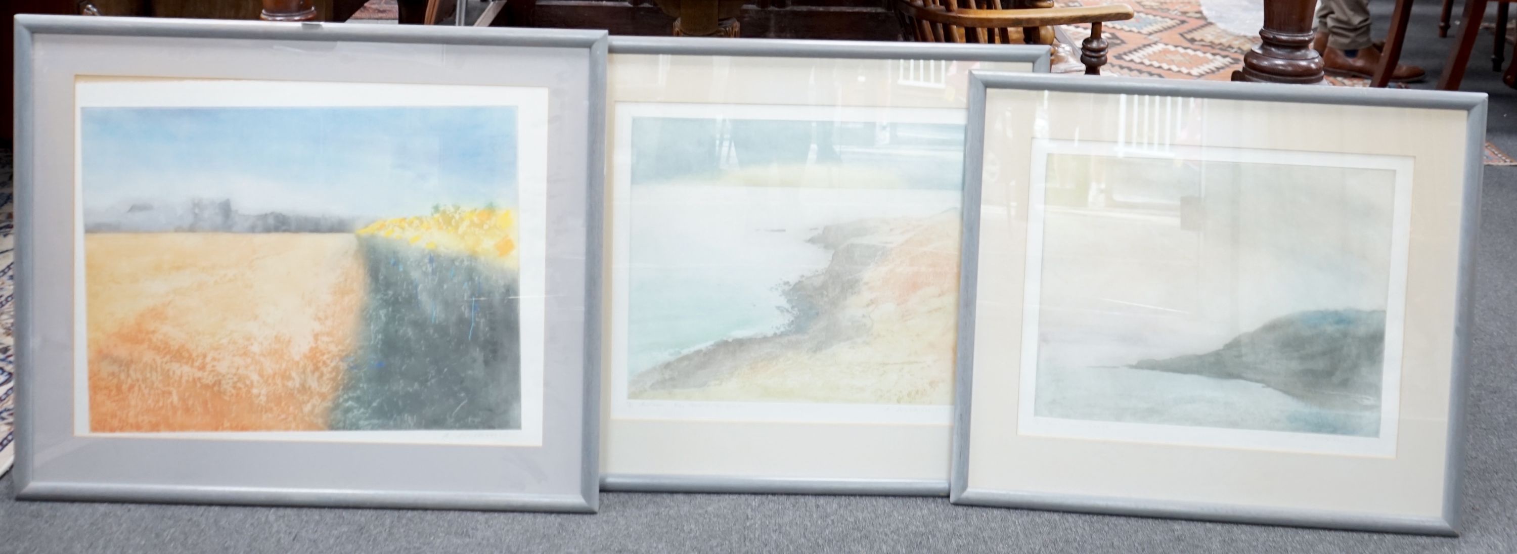 Donald Wilkinson (1937-), three screenprints, 'Camus Nan Gael', 'Autumn Eigg' and 'Edge of the