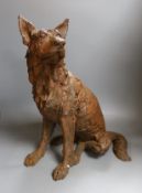 Carol Orvin, large simulated bronze of a seated dog, ‘To Sit and Stare’ - 48cm high