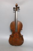 A European violin, circa 19th century,59 cms long.