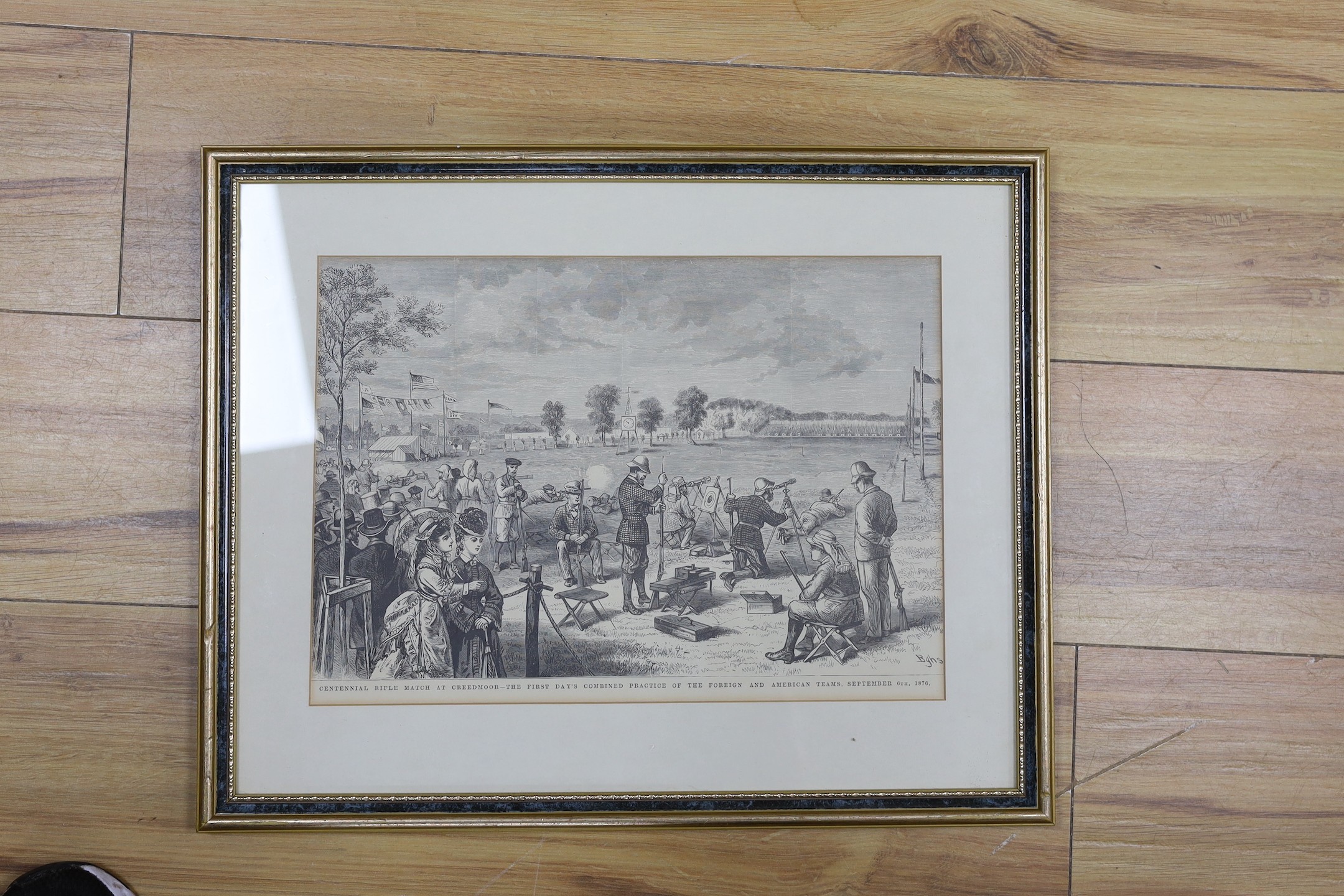 Three framed rifle association prints Including the Queens Prize chromolithograph, Bisley 1895 and 5 - Image 2 of 4