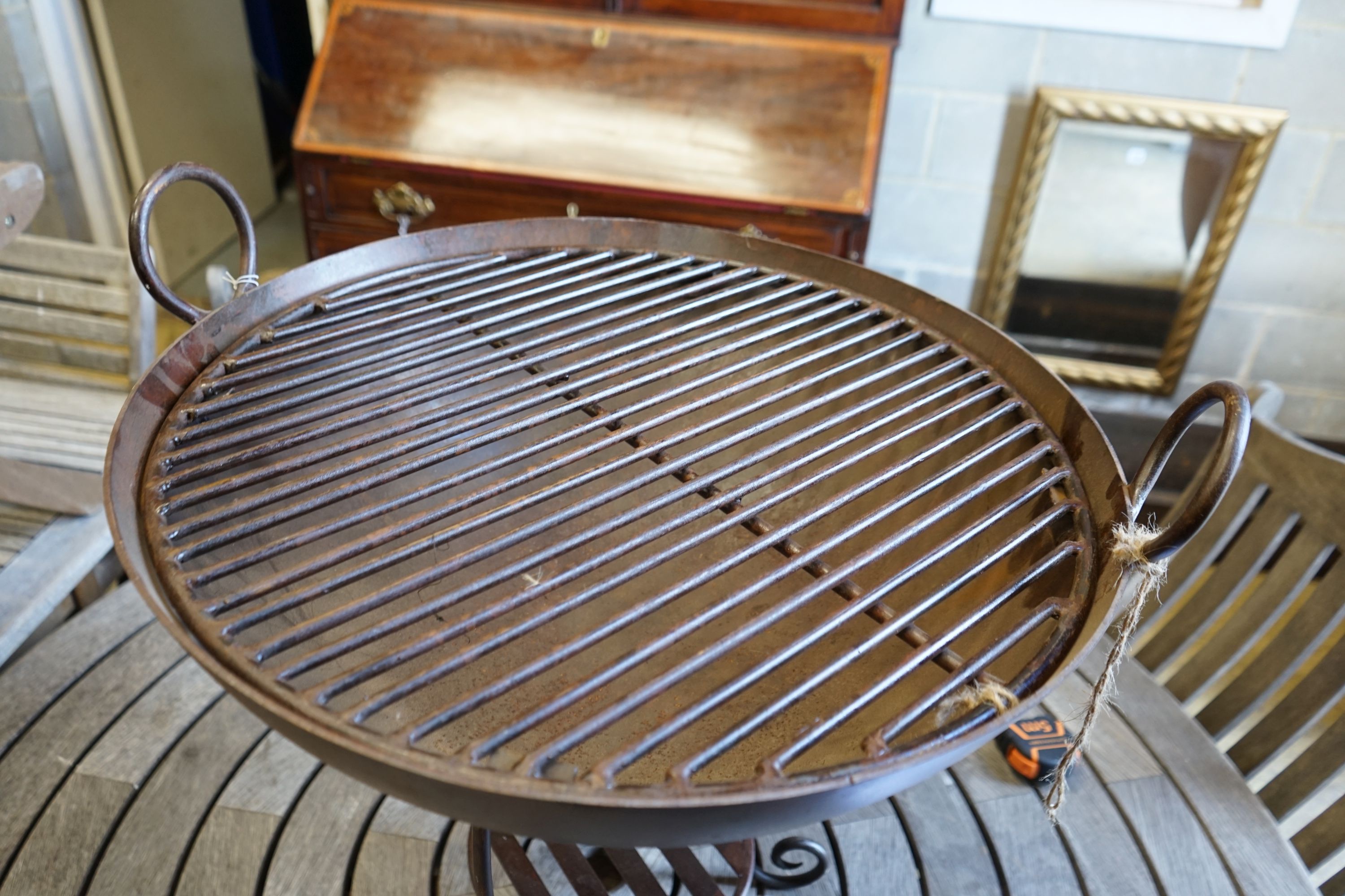 A wrought iron fire pit, diameter 61cm height 57cm - Image 2 of 6