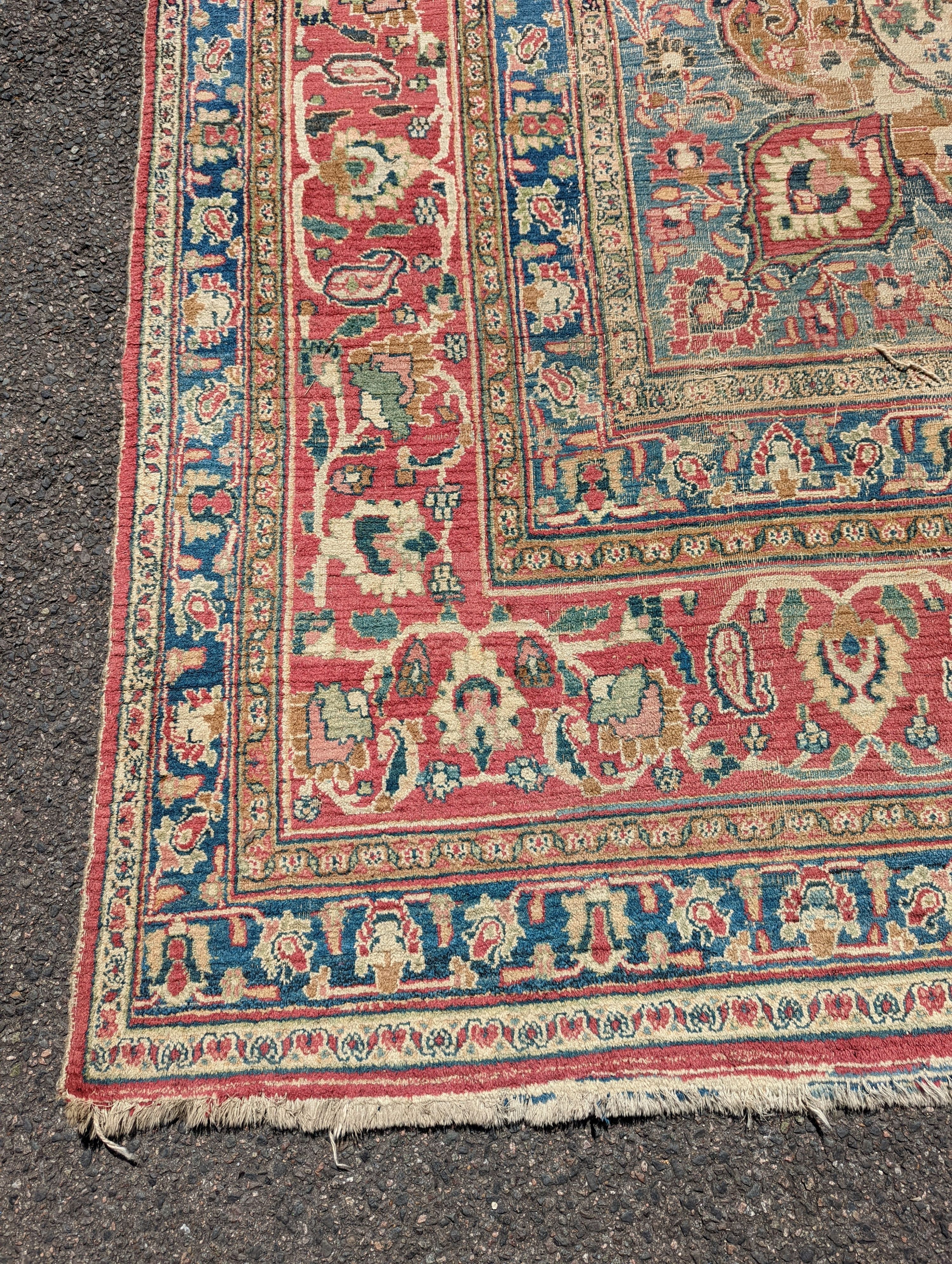 An Isfahan ivory ground carpet, 432 x 330cm - Image 2 of 19