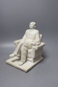 A Chinese biscuit porcelain figure of Chairman Mao, 26cm