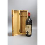 One bottle of Chateau Mouton D'Armailhacq, 1947 with Order whisky wooden case.