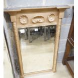 A Regency giltwood and gesso shell-moulded pier glass, width 60cm, height 94cm