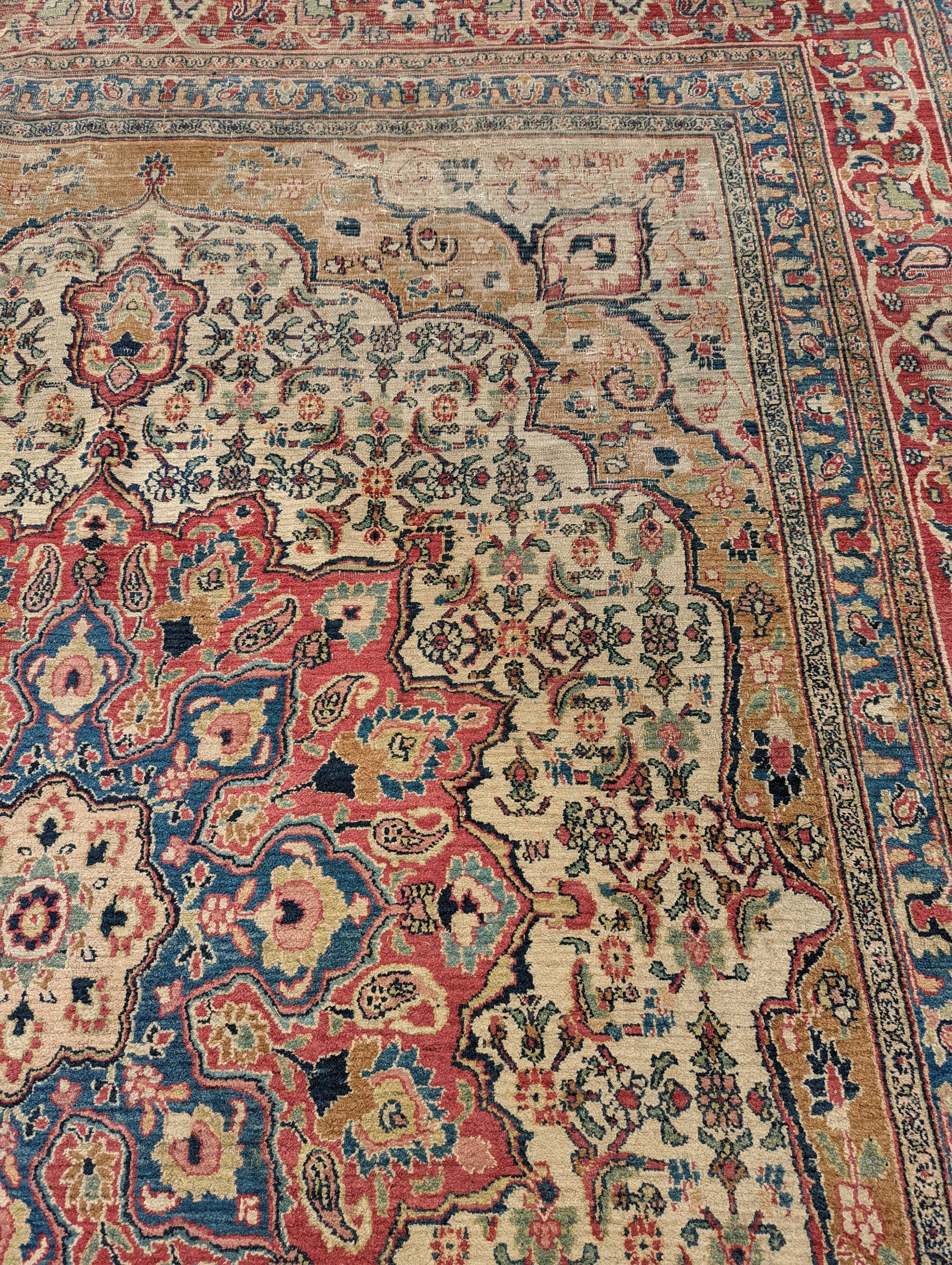 An Isfahan ivory ground carpet, 432 x 330cm - Image 12 of 19