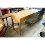A Chinese elm two drawer side table, width 101cm depth 56cm height 84cm