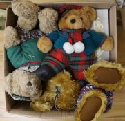 Nine teddy bears including Deans, Tik Tok Bears and Affable Bears