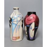 A Moorcroft Mackintosh design vase and a Moorcroft St Pancras Arches of Blue vase, 24cm