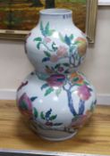 A massive Chinese enamelled porcelain double gourd vase - 84cm tall