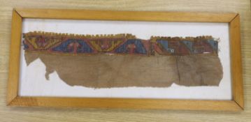 A pre-Columbian grave textile, framed,